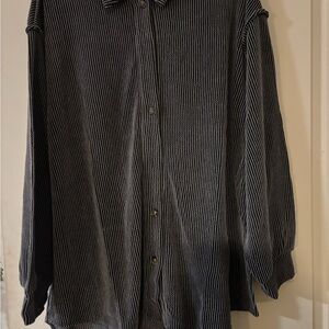 Chic Soul Black Button-Up Top